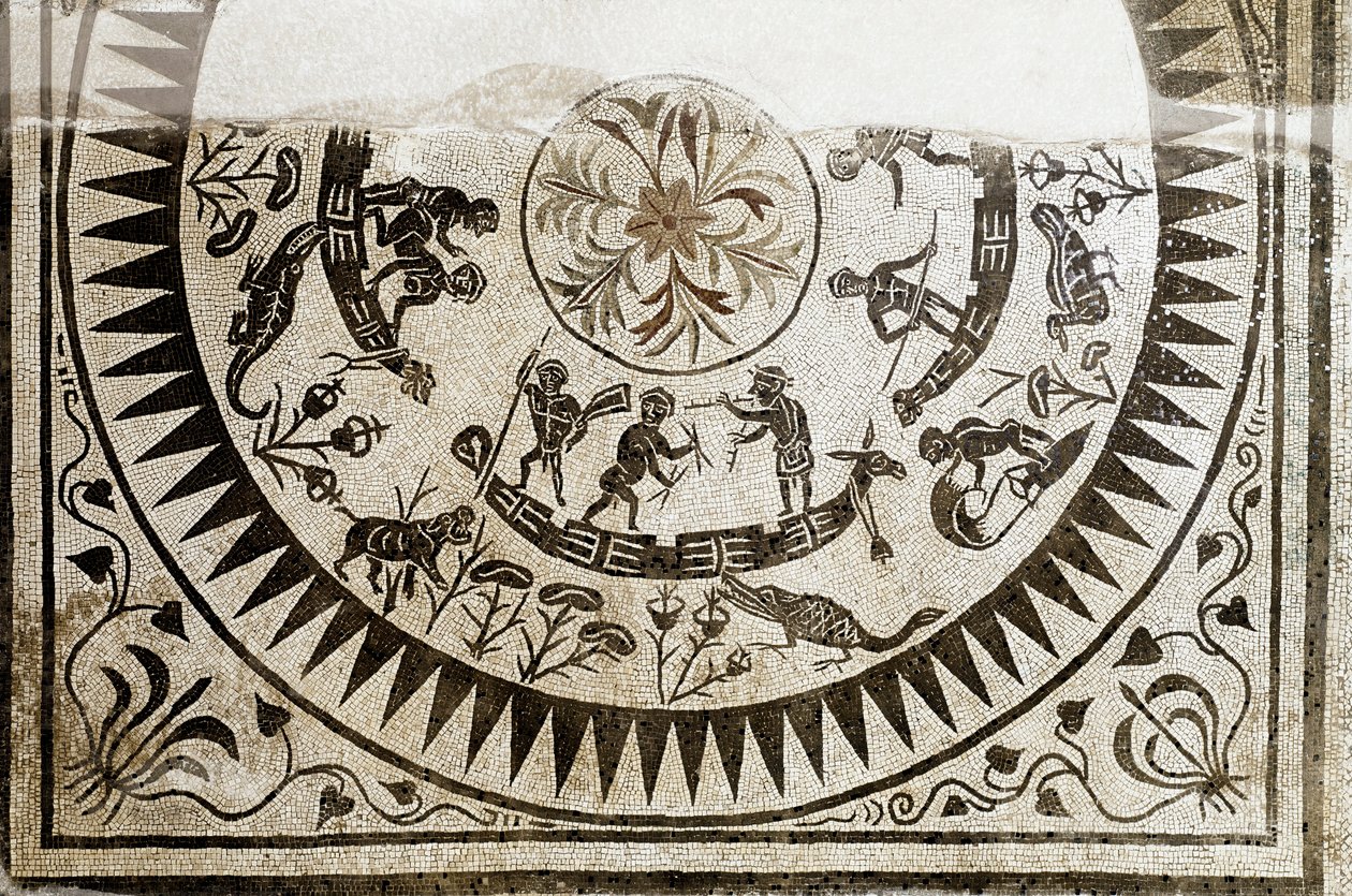 Romeinse kunst: jacht en visserij pygmeeën door Roman