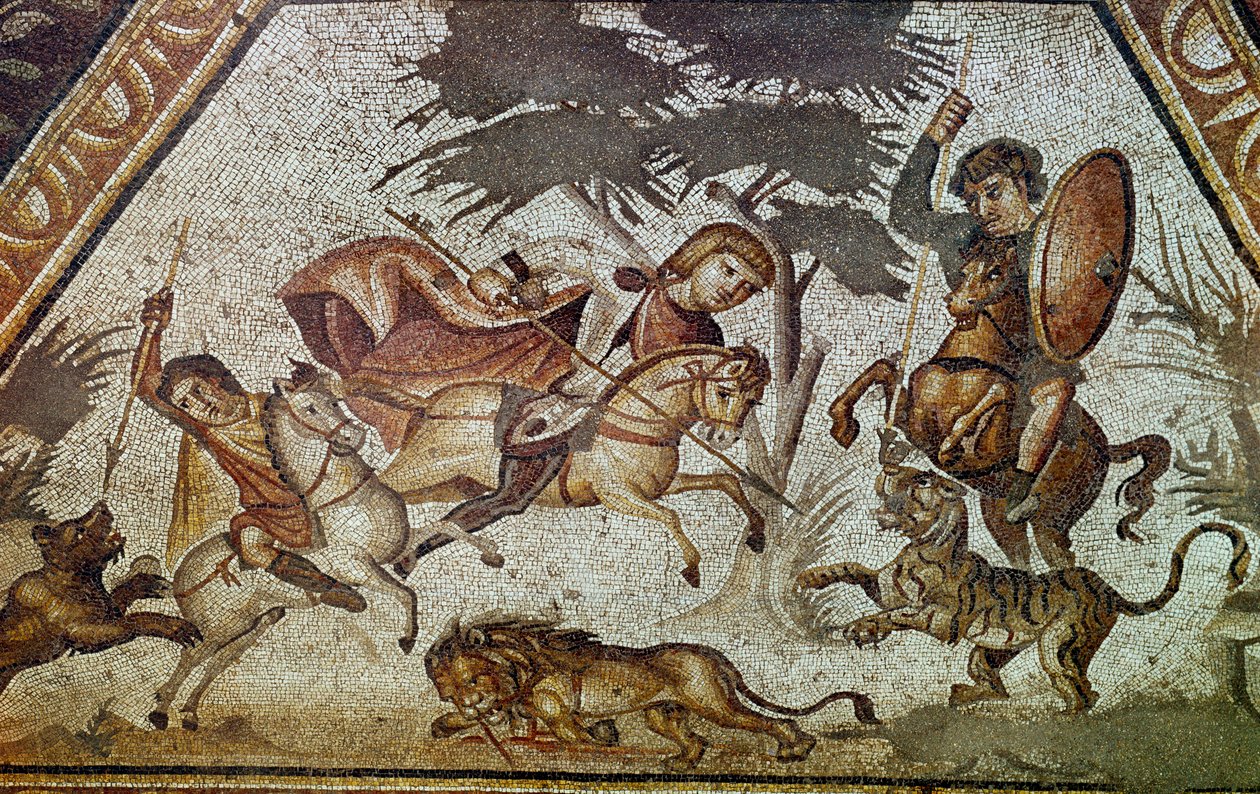 Romeinse kunst: mozaïek van de seizoenen door Roman
