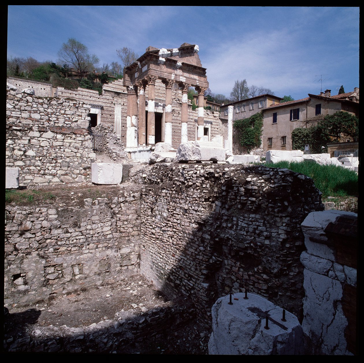 Romeinse kunst: uitzicht op het Capitool (capitolium), 73 n.Chr., Brescia, Italië door Roman