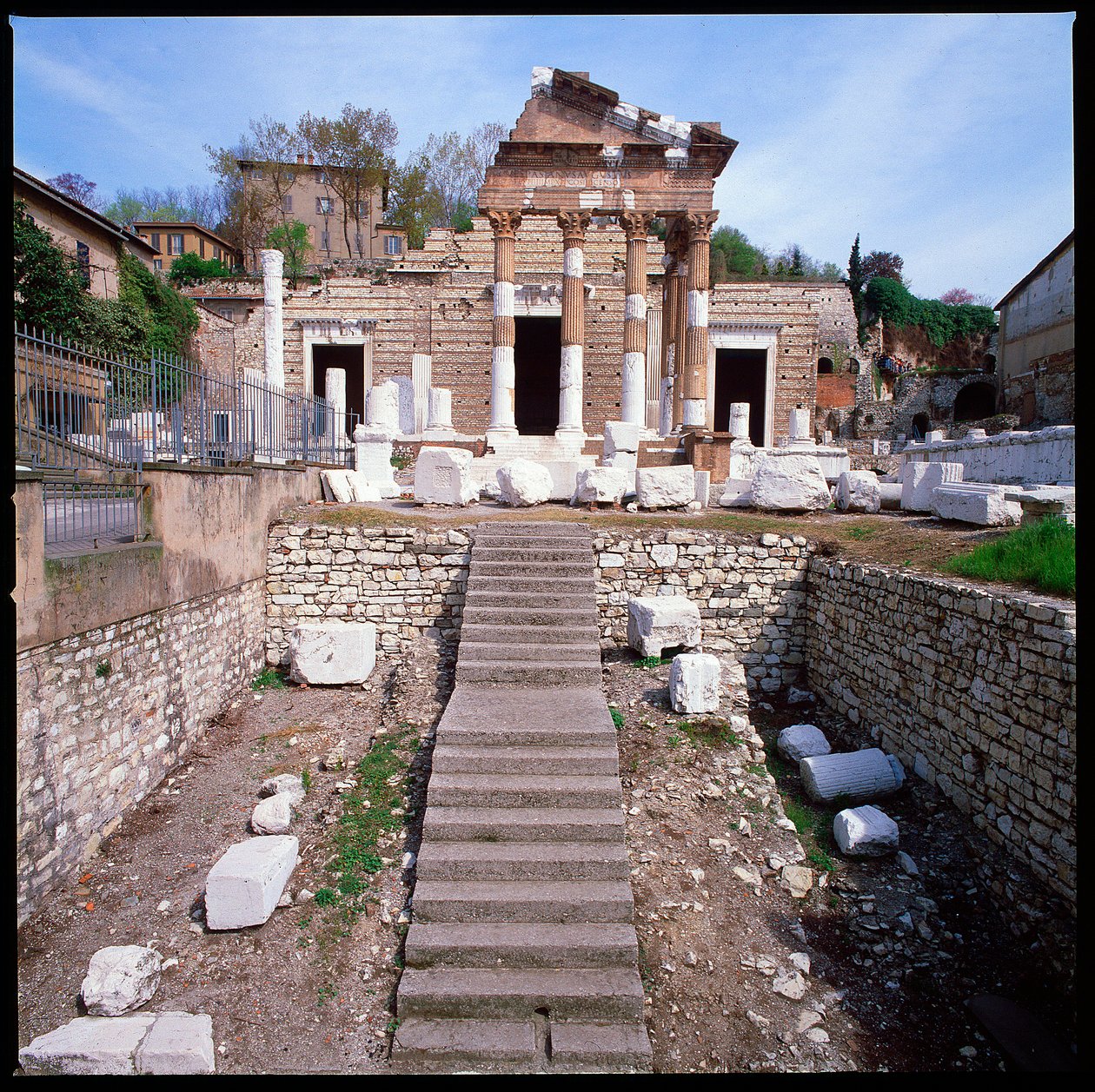Romeinse kunst: uitzicht op het capitool (capitolium), 73 n.Chr., Brescia Italië door Roman