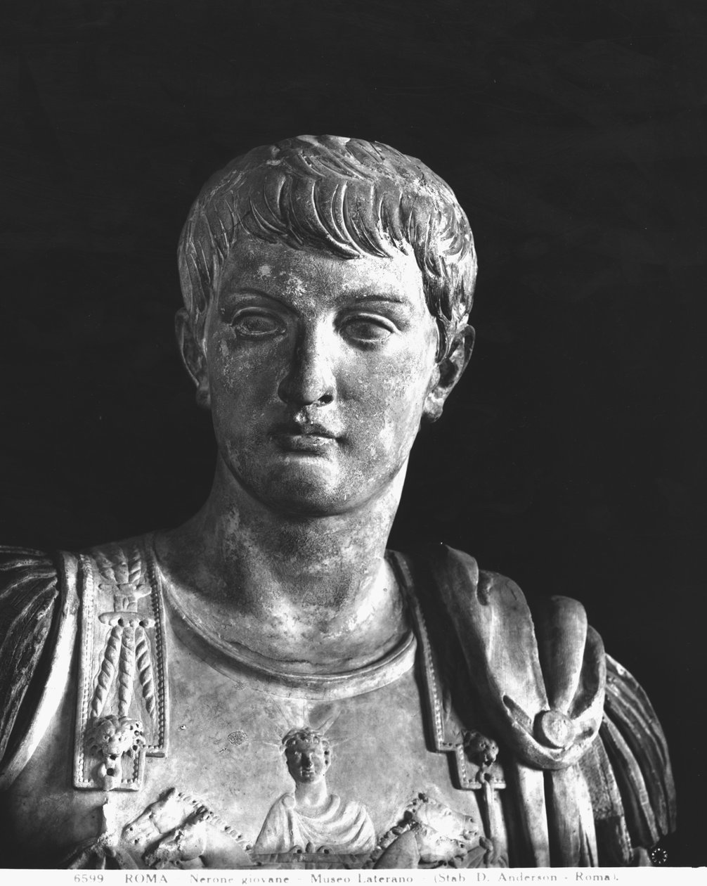 Standbeeld van de jonge Nero (37-68 na Christus) ca. 54 (detail) door Roman