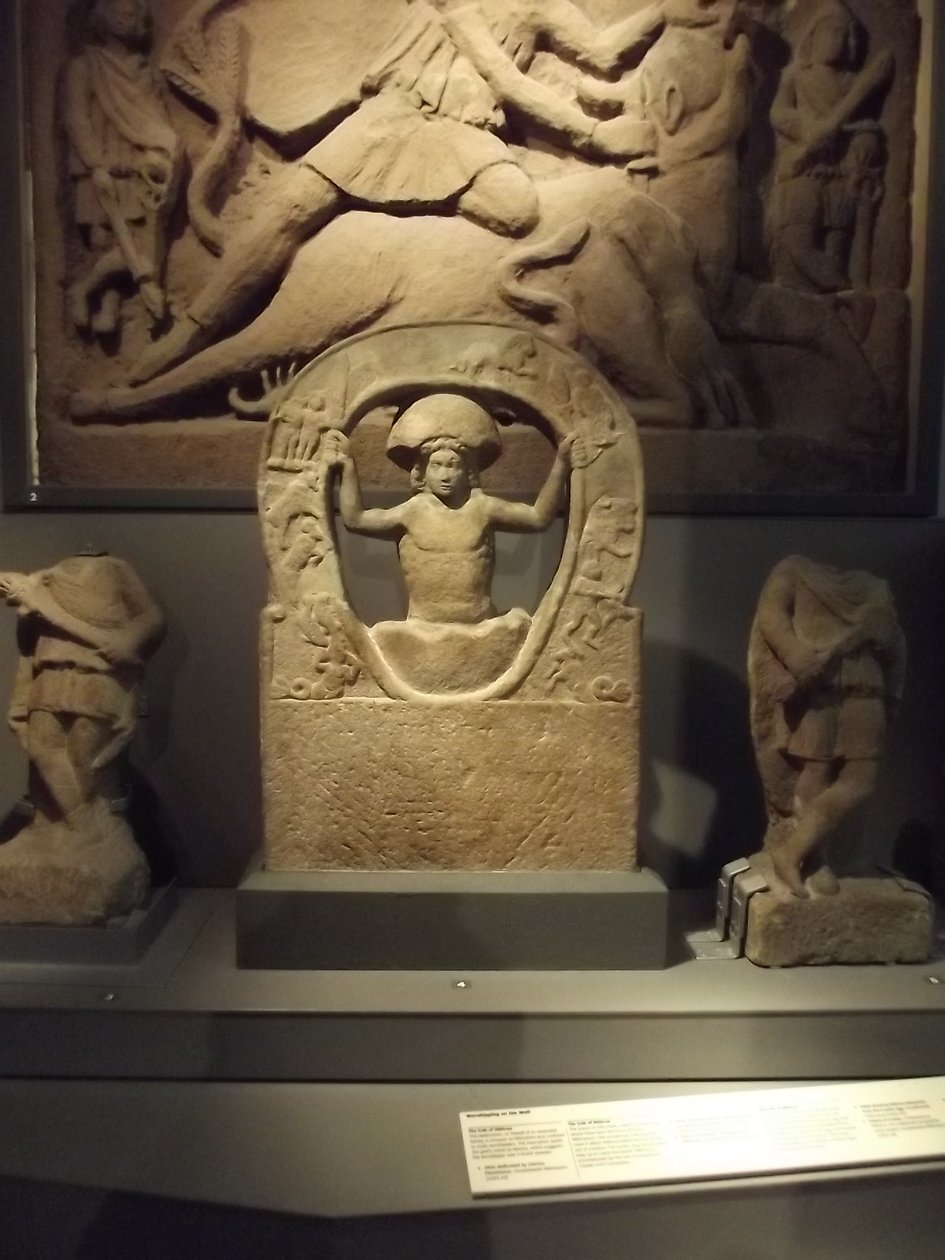 De Geboorte van Mithras uit het Mithraeum in Housesteads, 3e eeuw na Christus door Roman