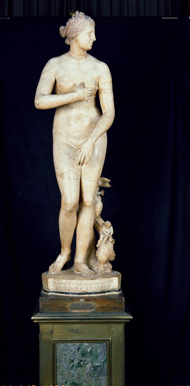 De Medici Venus, kopie van het Hellenistische origineel door Praxiteles (c.370-330 v.Chr.) door Roman