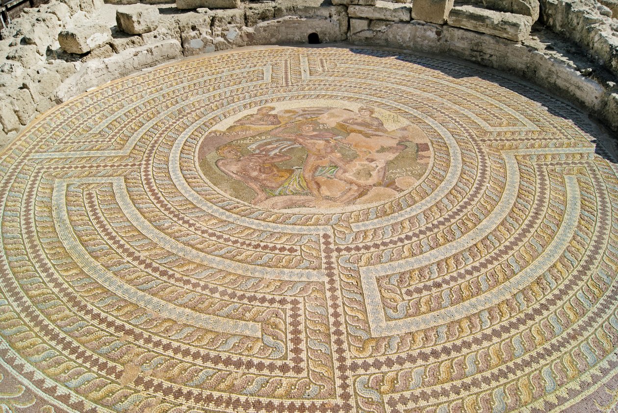Theseus en de Minotaurus, Huis van Theseus, Paphos, Cyprus door Roman