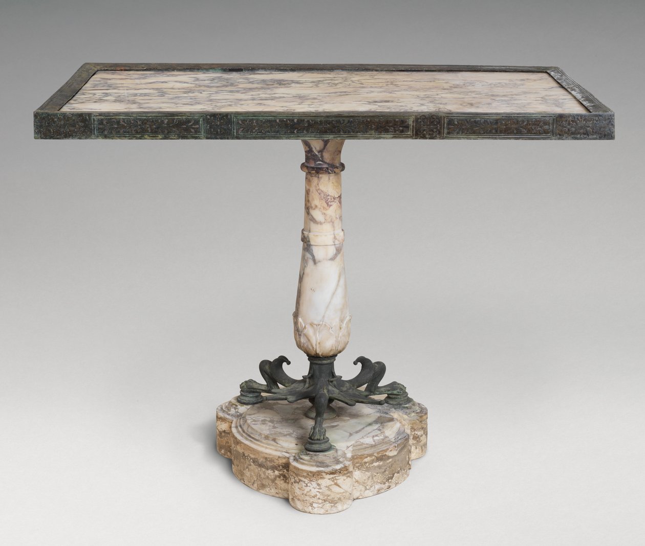 Marmeren en bronzen tafel door Roman Imperial Period