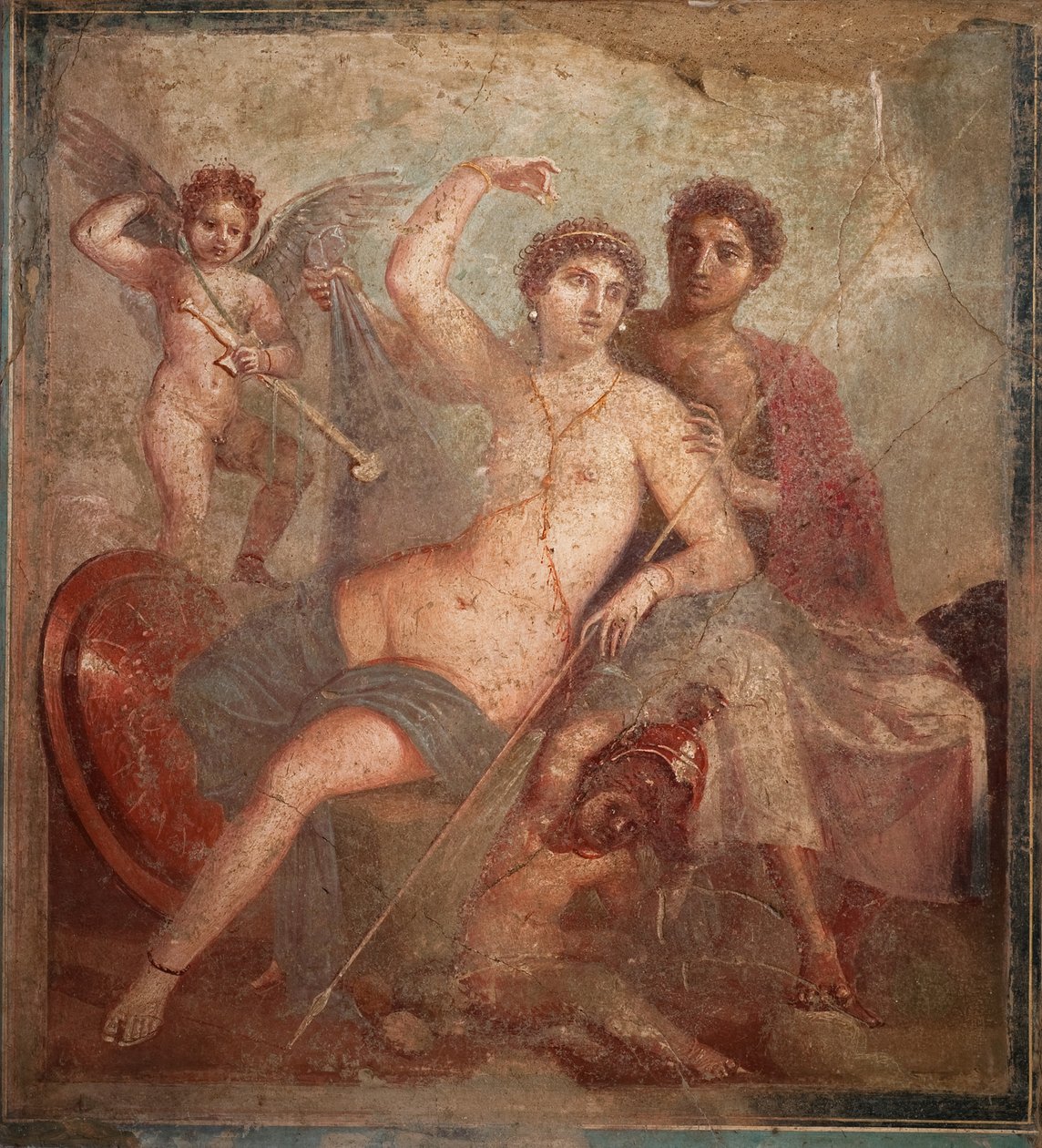 Mars en Venus door Roman Pompeian wall painting.