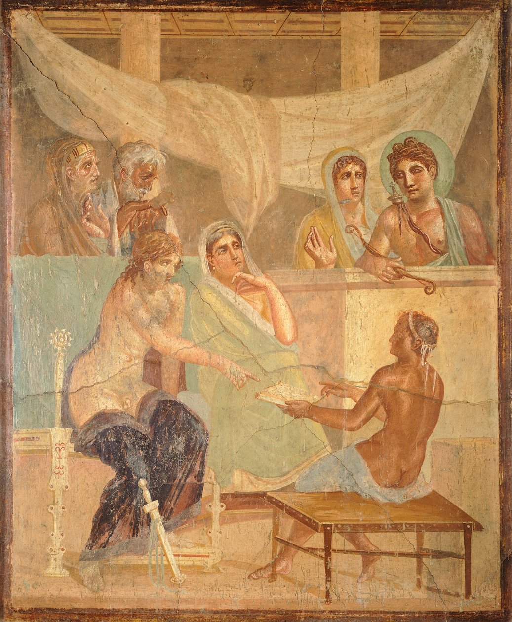 Fresco die Admetus en Alcestis afbeeldt, uit Pompeii (UNESCO Werelderfgoedlijst) door Roman Roman