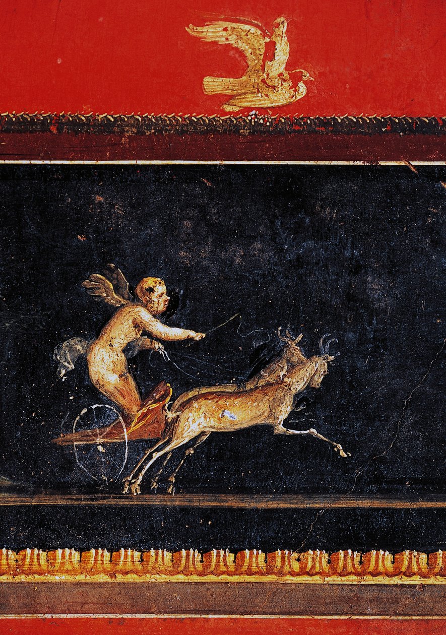 Fries met cupido, Huis van Vettii, Pompeii (UNESCO Werelderfgoedlijst) door Roman Roman