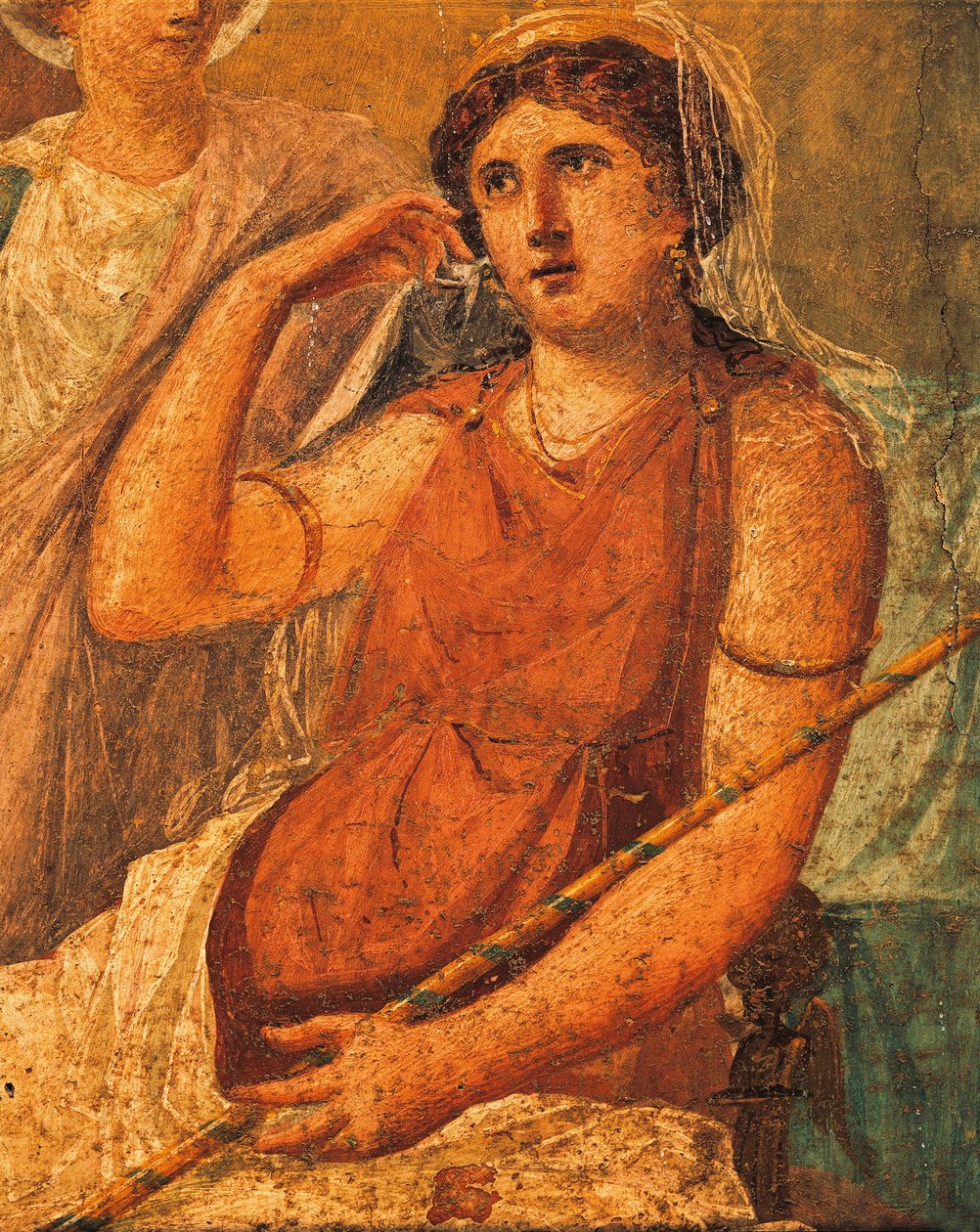 Hera, detail van fresco getiteld Marteling van Issone, Huis van Vettii, Pompeii, Campania, Romeinse Beschaving door Roman Roman