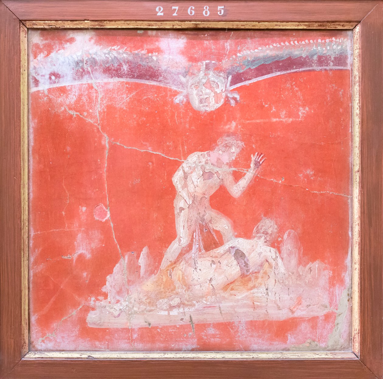 Satyr en nimf, 50-79 n.Chr. (fresco) door Roman Roman