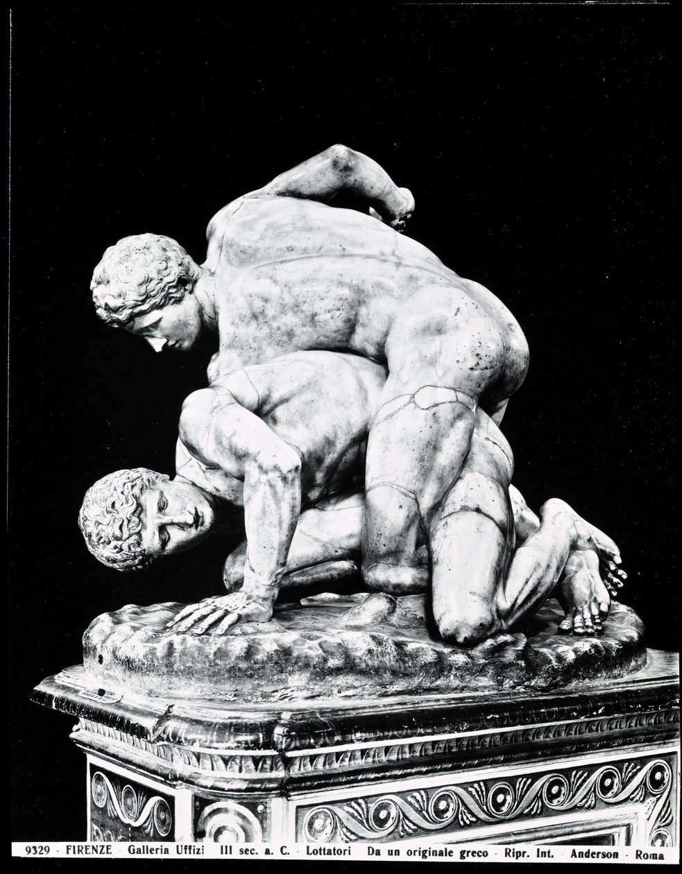 De Worstelaars, naar een Grieks origineel uit de 3e eeuw voor Christus (marmer) door Roman Roman