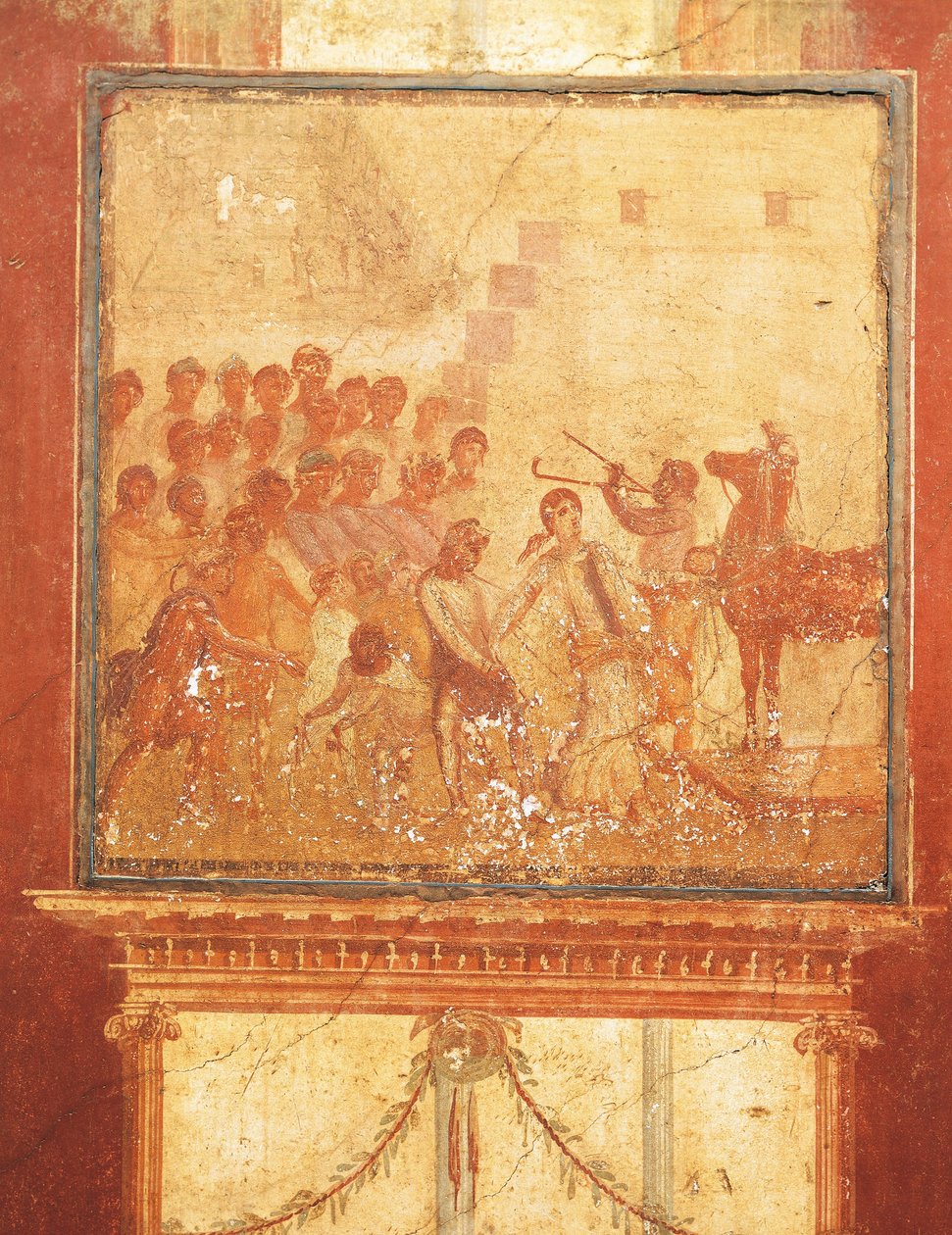 Trojaans Paard, fresco uit het Huis van Menander, Pompeii, Campania, Romeinse Beschaving door Roman Roman