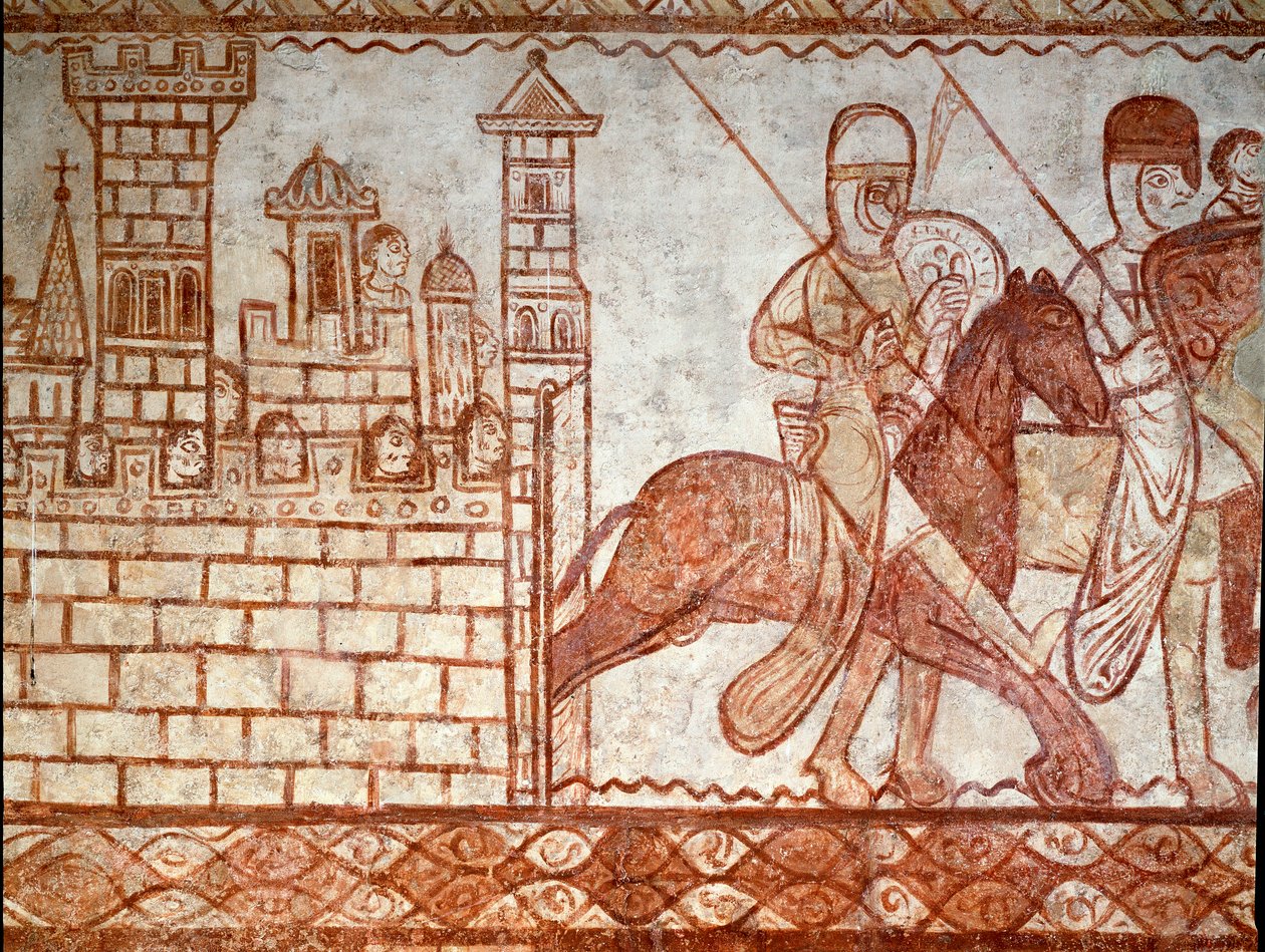 Het beleg van Damascus (detail) door Romanesque