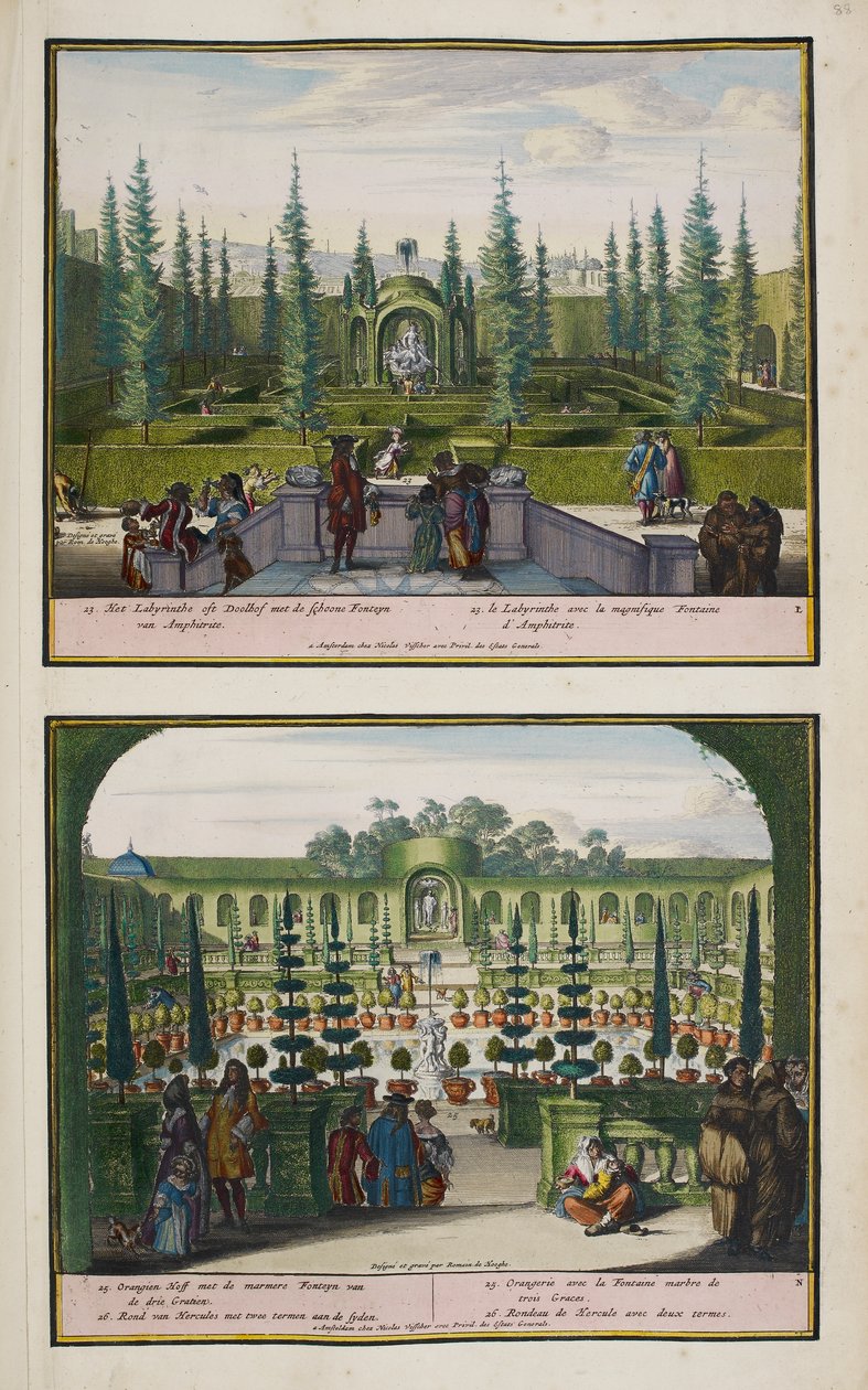 Het Park in Enghien, c.1685, illustratie uit 