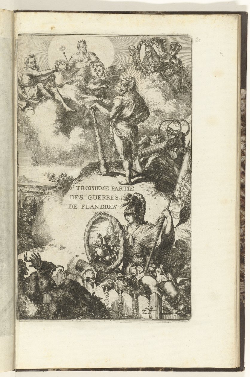 Titelprent voor het derde deel van Guerres de Flandres door Romeyn de Hooghe (attributed to)