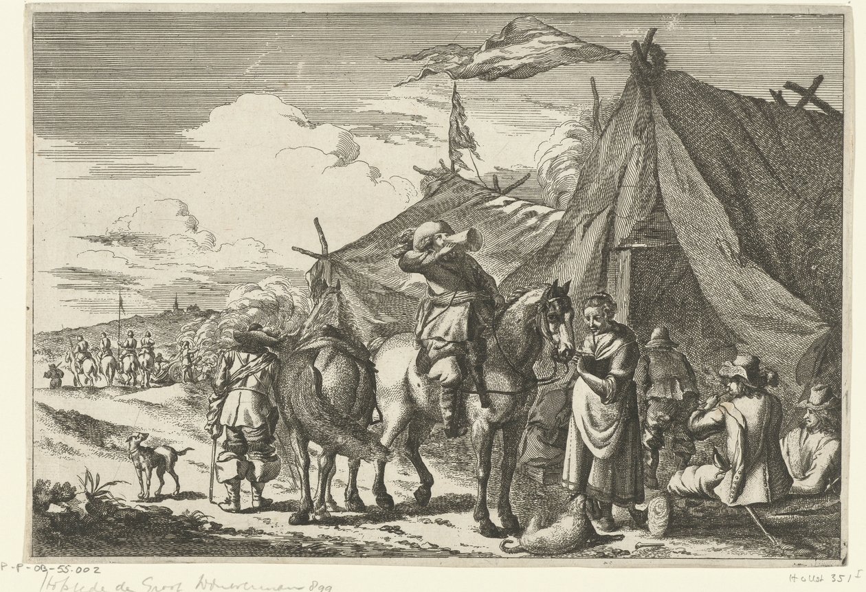 Ruiters rusten bij tenten door Romeyn de Hooghe (rejected attribution)