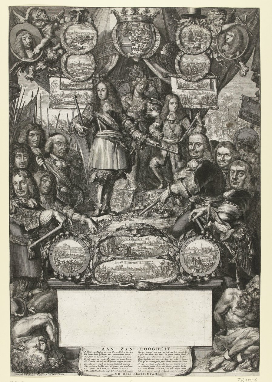 Allegorie op de overwinningen van Willem III in 1673 door Romeyn de Hooghe