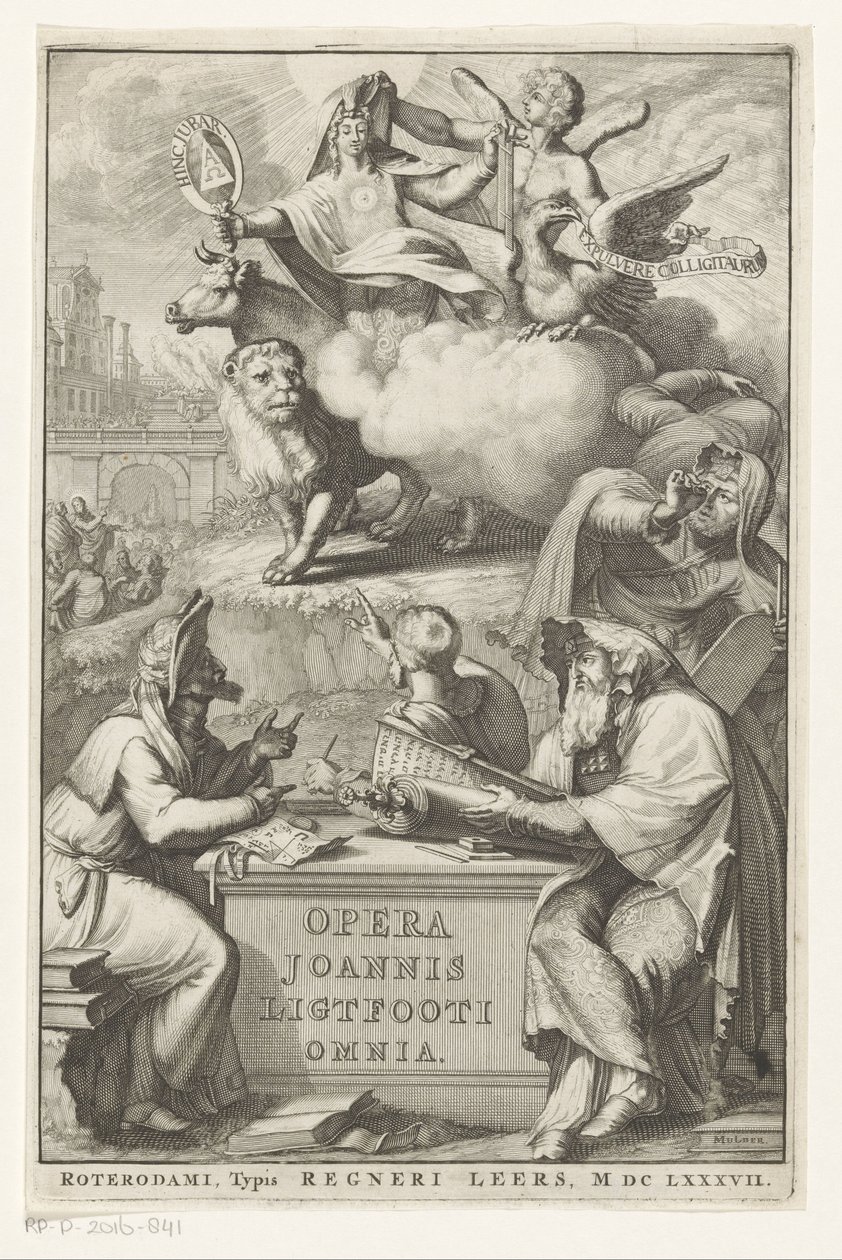 Allegorische figuur met Joodse man door Romeyn de Hooghe
