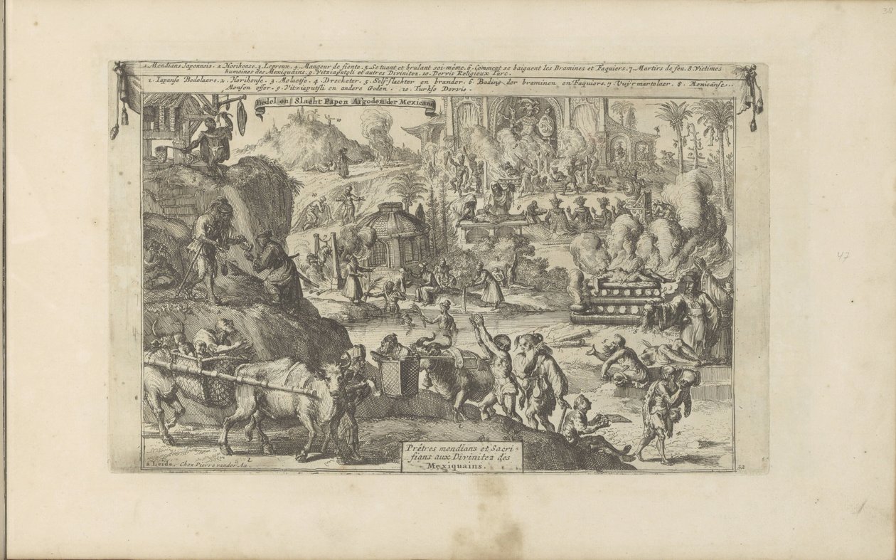 Bedelaars in Oost- en West-Indië door Romeyn de Hooghe