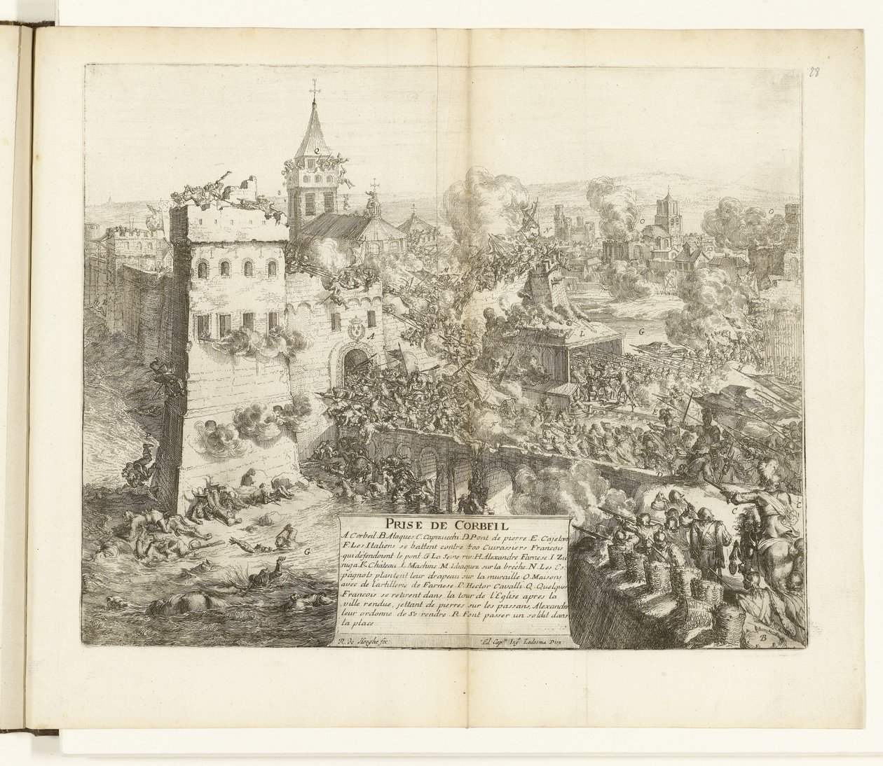 Inname van Corbeil, 1590 door Romeyn de Hooghe