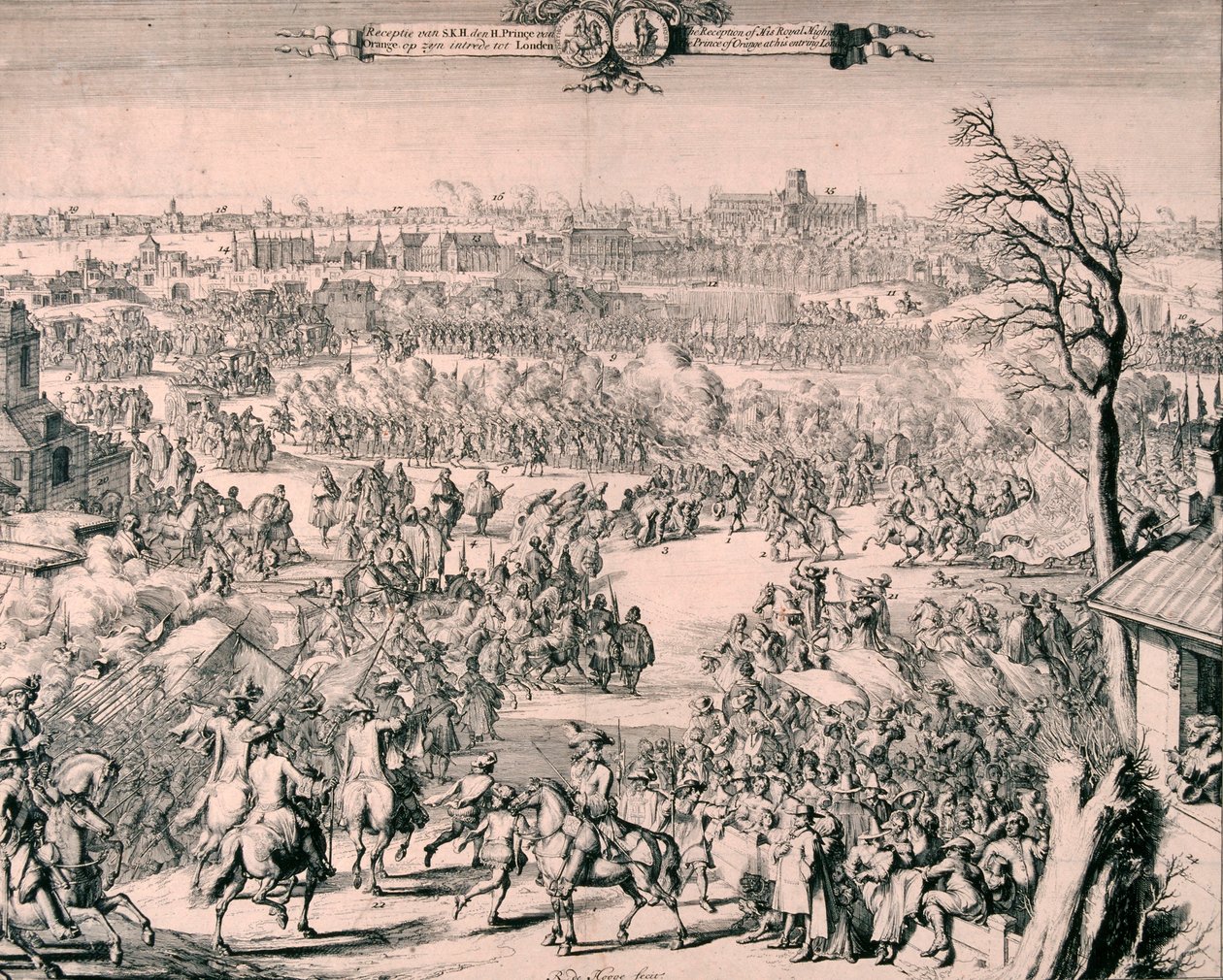 Koninklijke Processie van Koning Willem III, 1688 door Romeyn de Hooghe