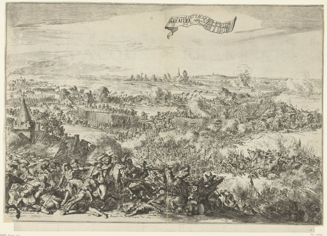 Slag bij Seneffe, 1674 door Romeyn de Hooghe