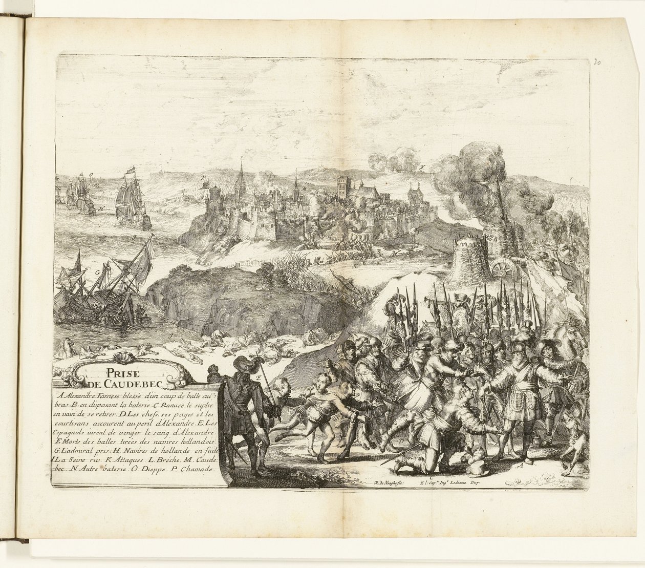 Verovering van Caudebec, 1592 door Romeyn de Hooghe