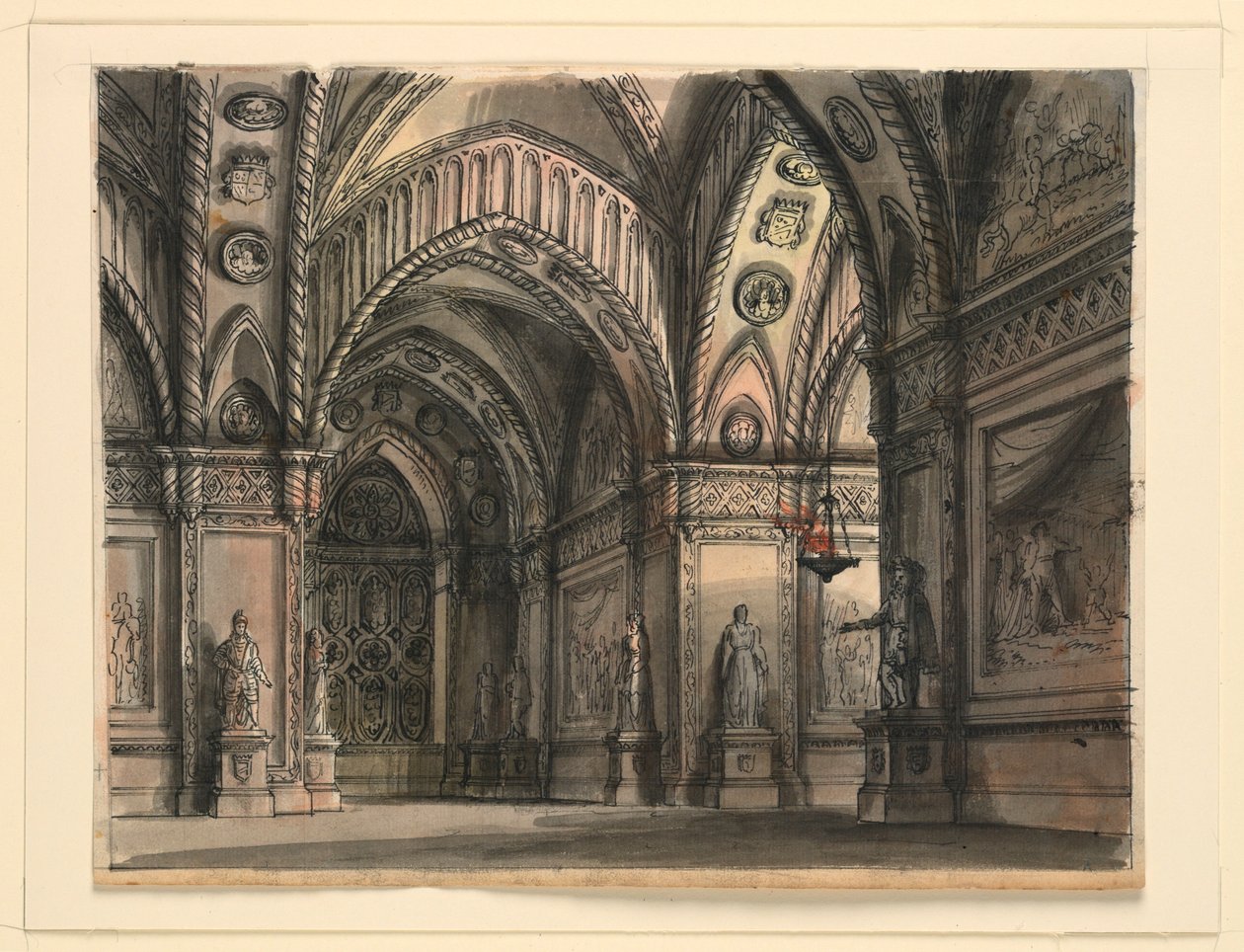 Decorontwerp, een koninklijk appartement uit het ballet "Il Conte d