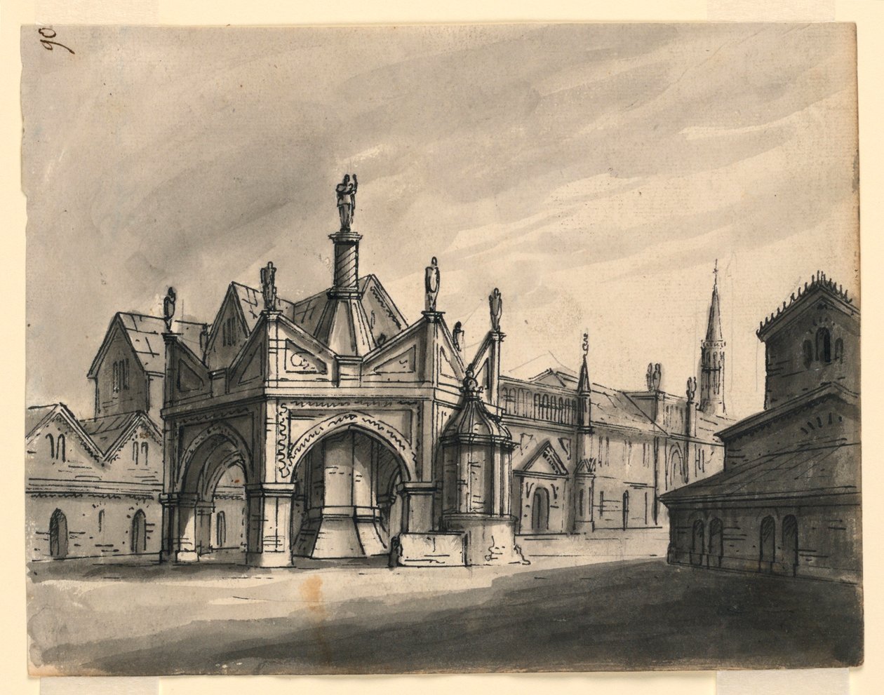 Decorontwerp, Exterieur van Gotische Gebouwen door Romolo Achille Liverani