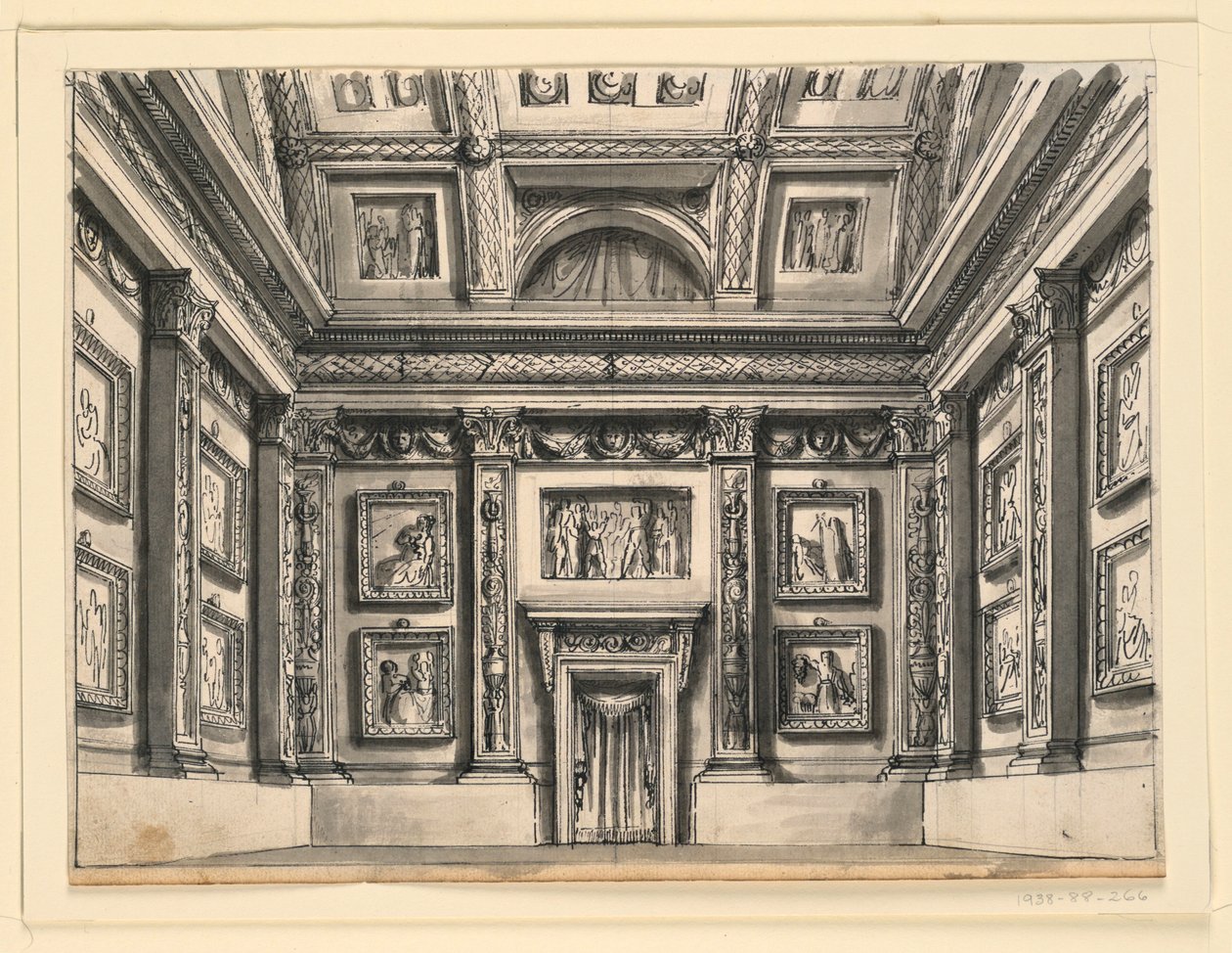 Toneelontwerp, Paleisinterieur door Romolo Achille Liverani
