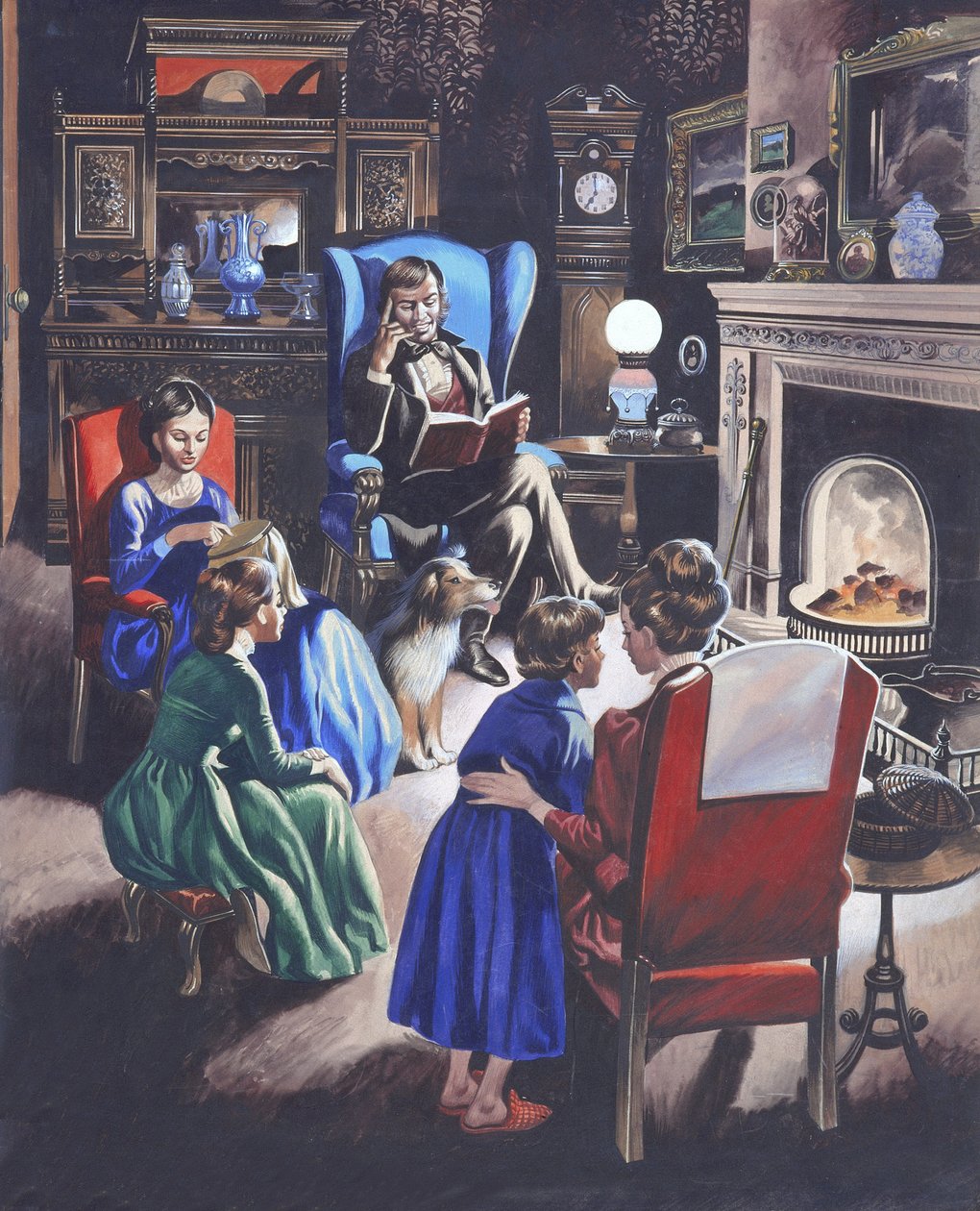 Opgroeien door de eeuwen heen: De arme rijke meisjes van Groot-Brittannië (gouache op papier) door Ron Embleton