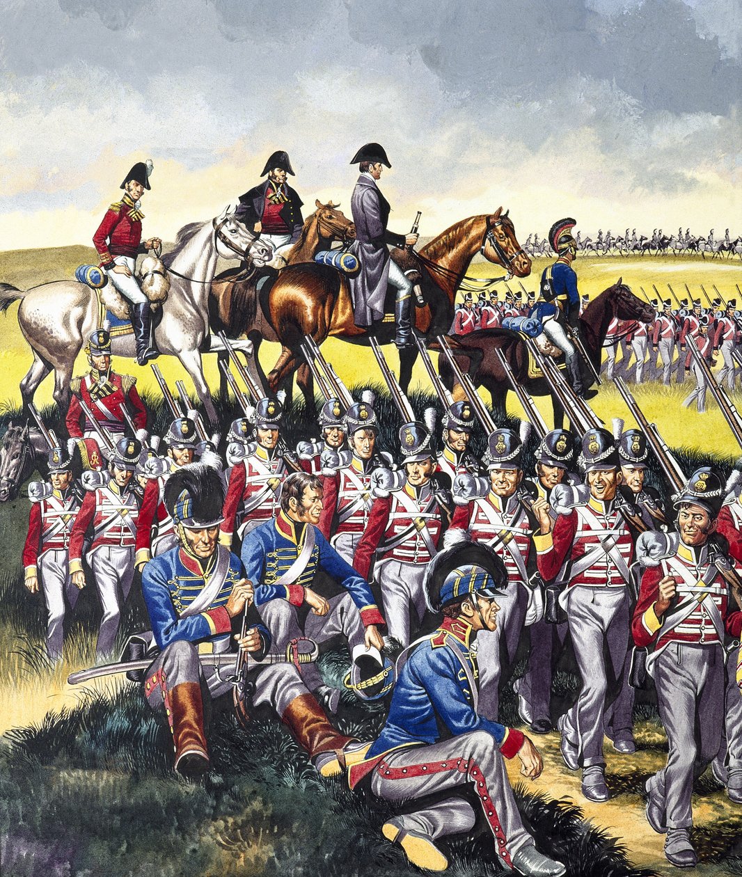 De hertog van Wellington (1769-1852) bij Waterloo (gouache op papier) door Ron Embleton