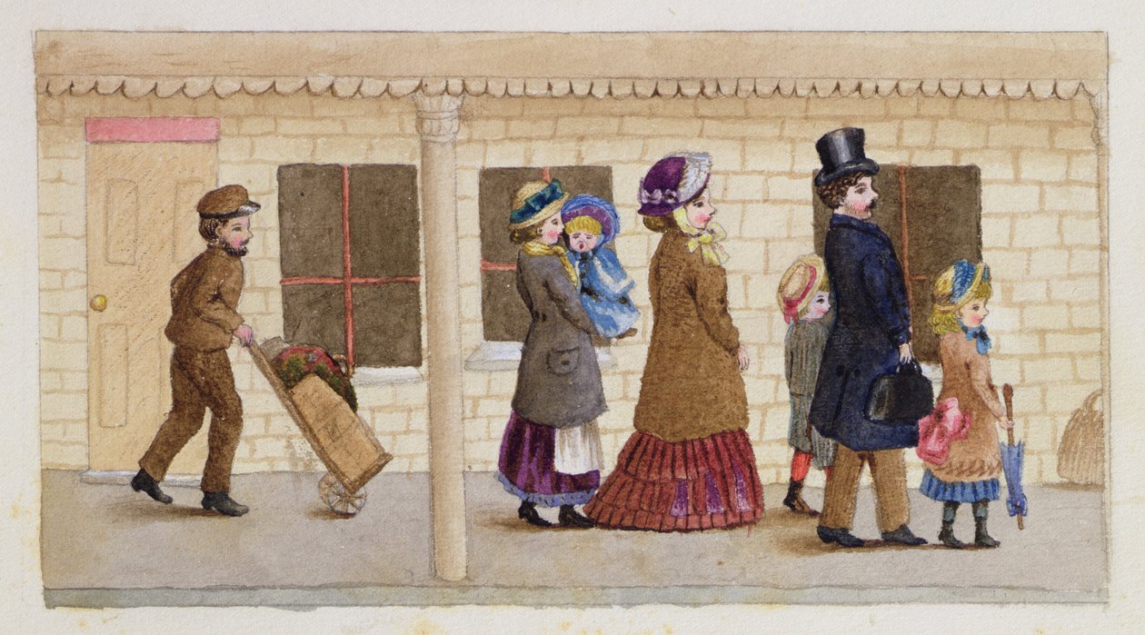 Op het station platform, Addiscombe, 1883 door Rosa Clementina Petherick
