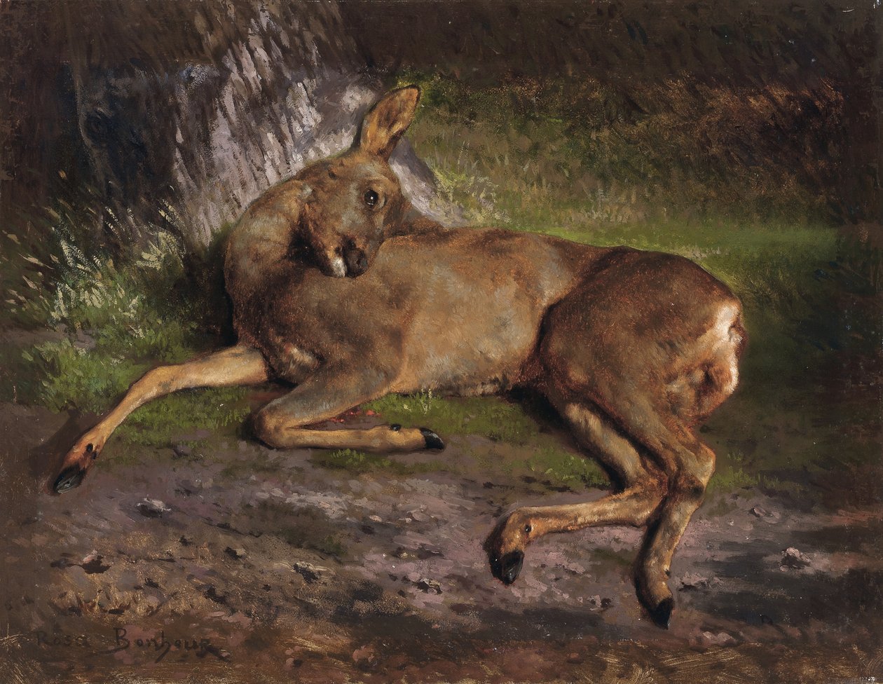 Een ree in het bos door Rosa Bonheur