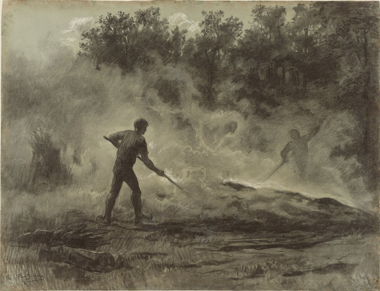 Houtskoolbranders (Les charbonniers) door Rosa Bonheur