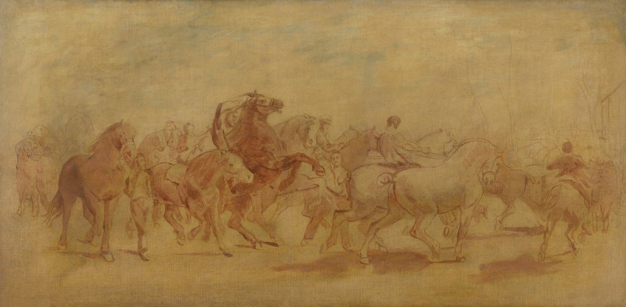 Studie voor De Paardenmarkt door Rosa Bonheur
