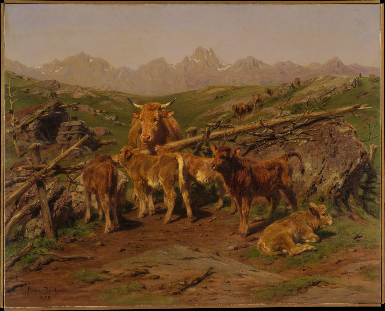 Het spenen van de kalveren door Rosa Bonheur