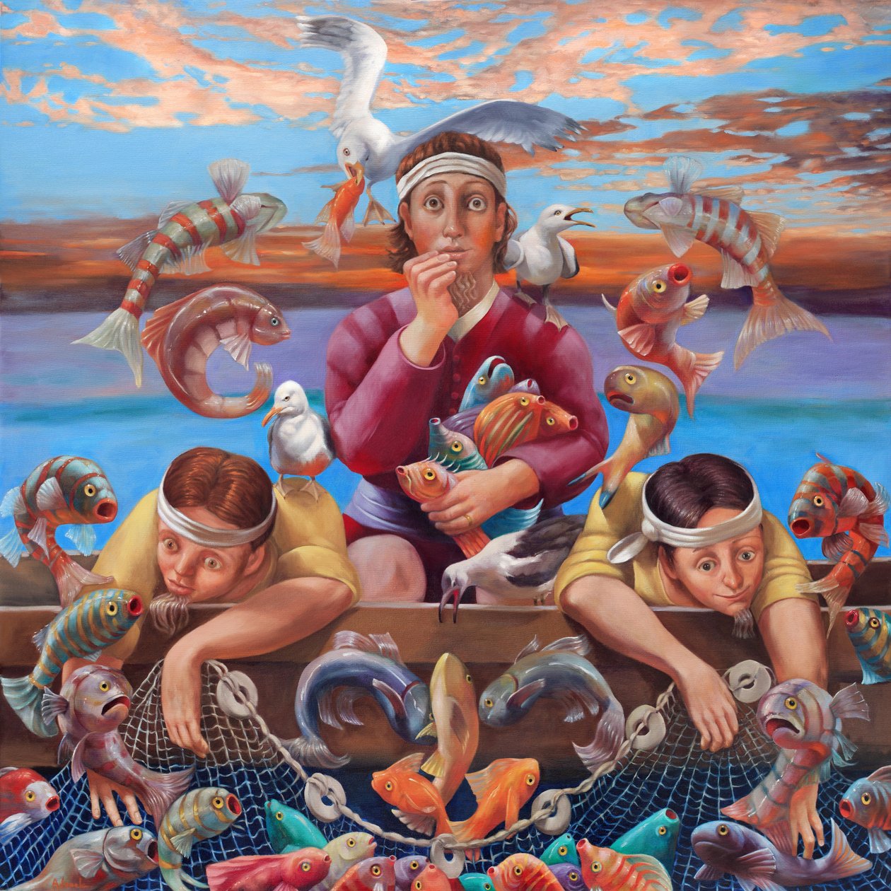 Het wonderbaarlijke vissenvangst, 2019 door Rosemarie Adcock