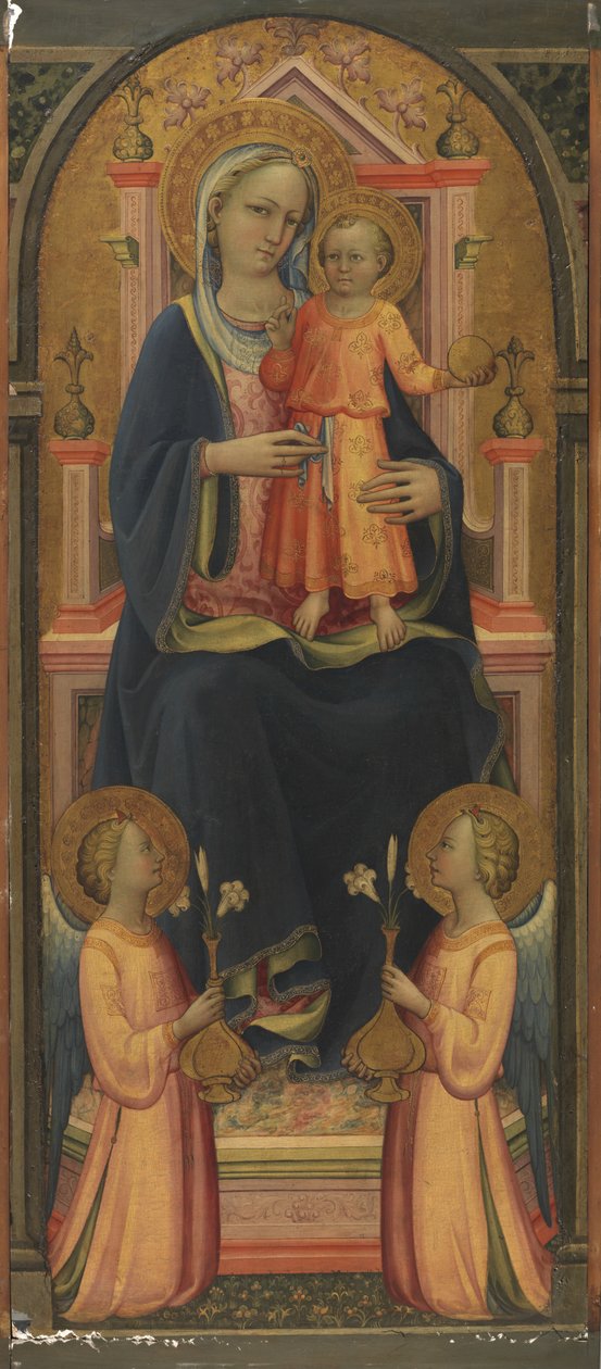 Maagd en Kind op de Troon, met Twee Engelen, c.1420-25 door Rossello di Jacopo Franchi