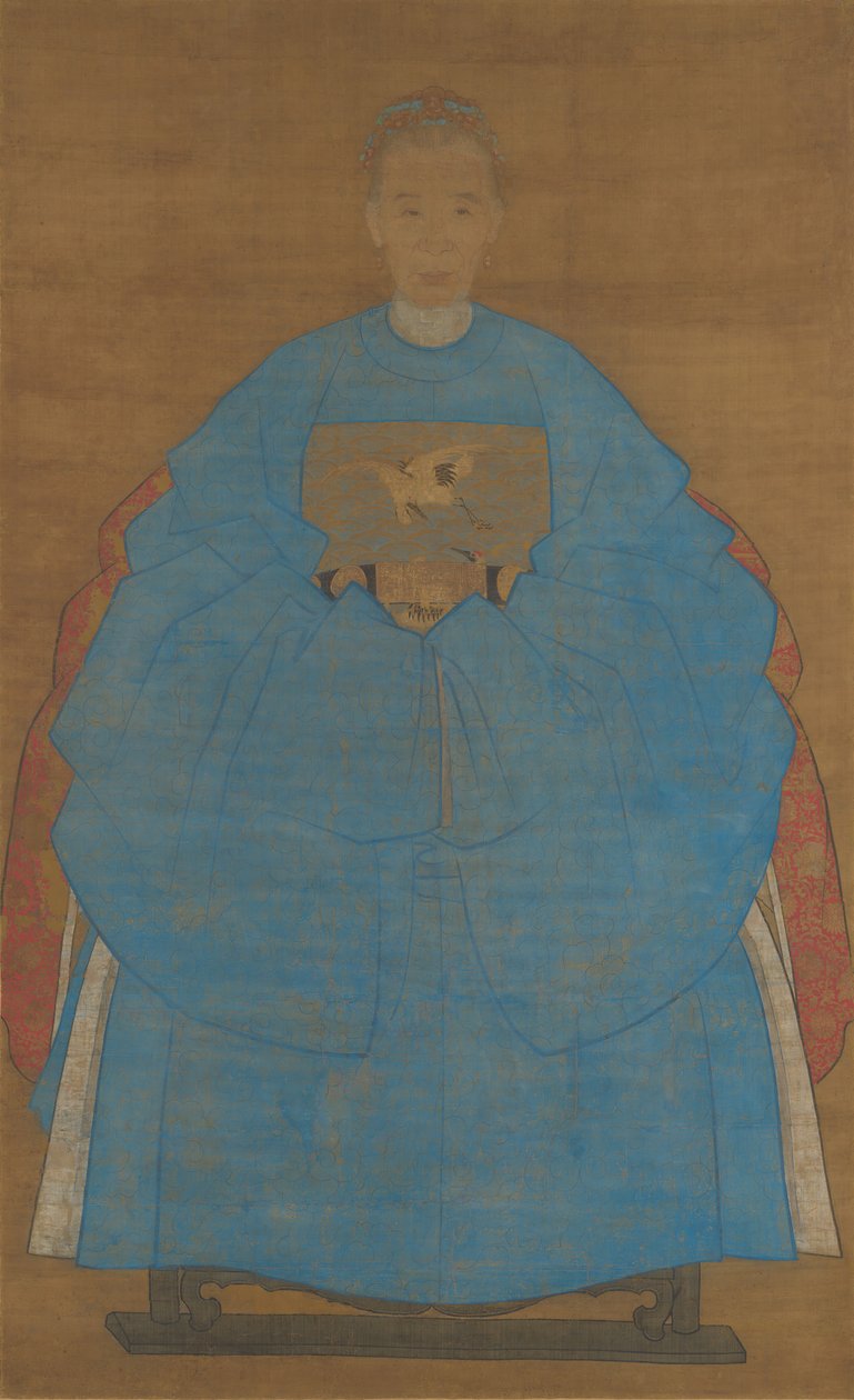 Portret van een oude dame, gedateerd xinyou 1561 of 1621 door Ruan Zude