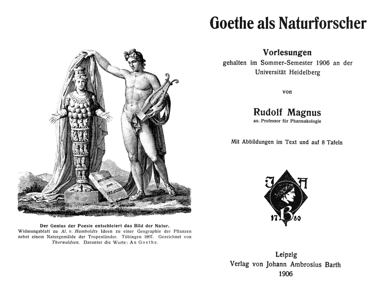 Frontispice en titelpagina van het boek van Rudolf Magnus door Rudolf Magnus