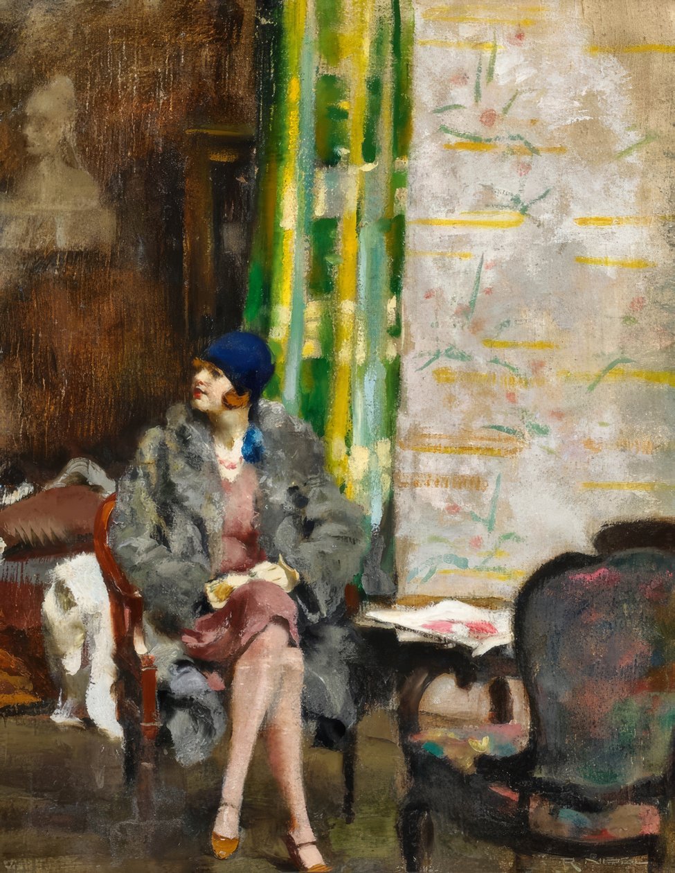 De blauwe hoed door Rudolf Nissl