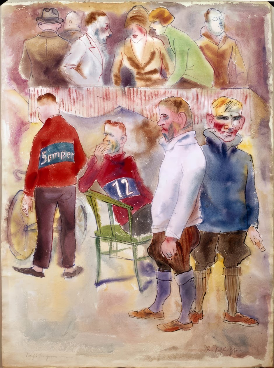 Zesdaagse race door Rudolf Schlichter