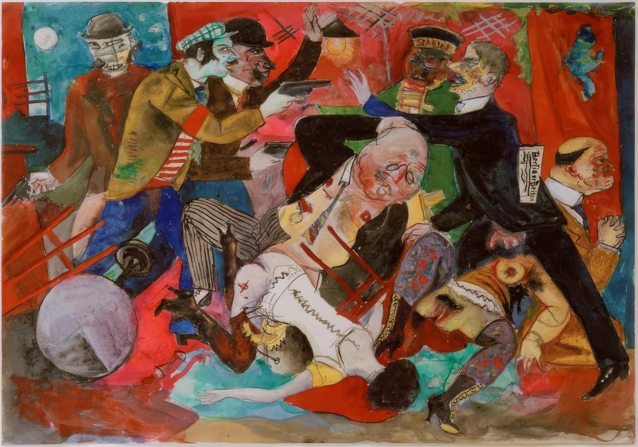 Overval in het bordeel door Rudolf Schlichter