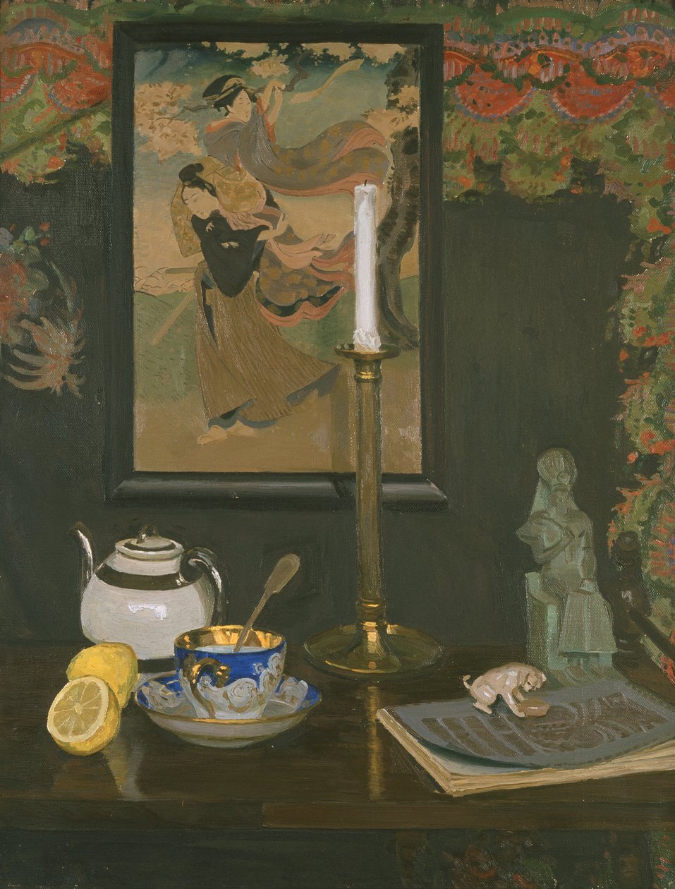 Stilleven met kandelaar door Rudolf Vejrych