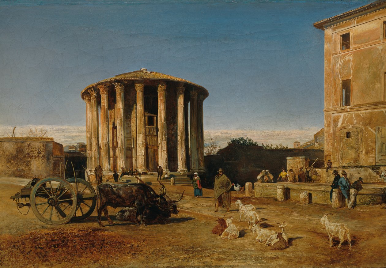 De Vesta-tempel in Rome door Rudolf von Alt
