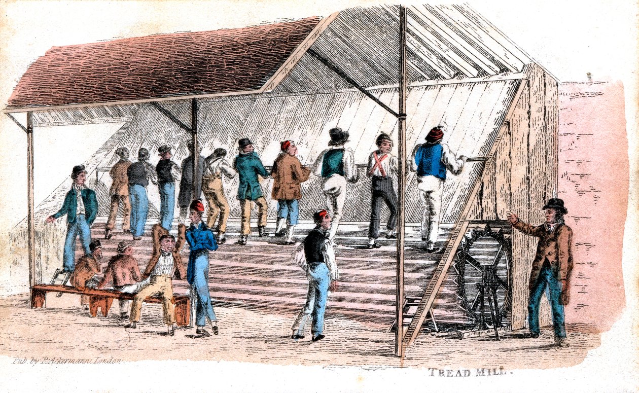 Loopband in de Brixton-gevangenis, Londen, 1827 door Rudolph Ackermann