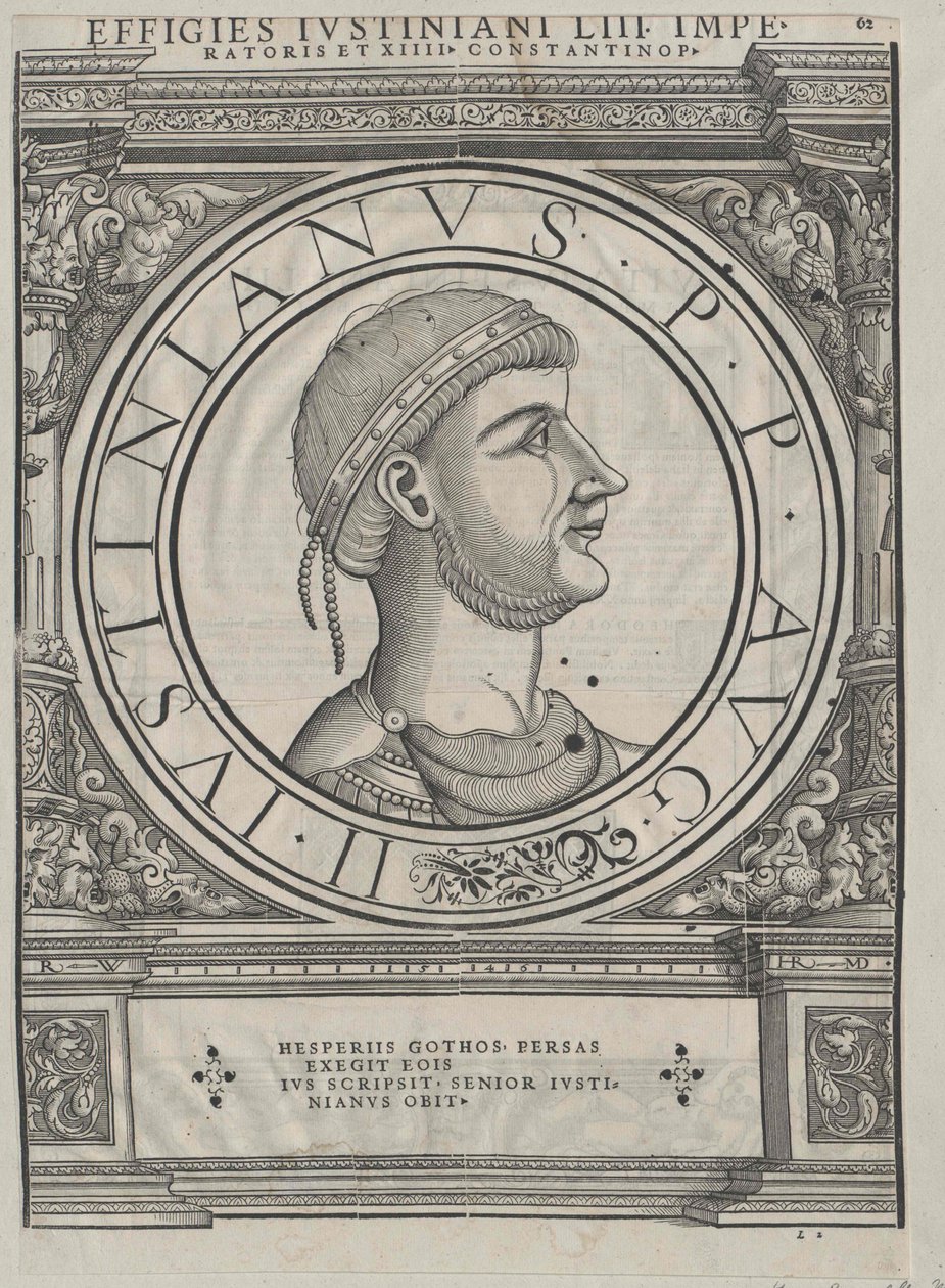 Keizer van het Byzantijnse Rijk Justinianus I door Rudolph Wyssenbach
