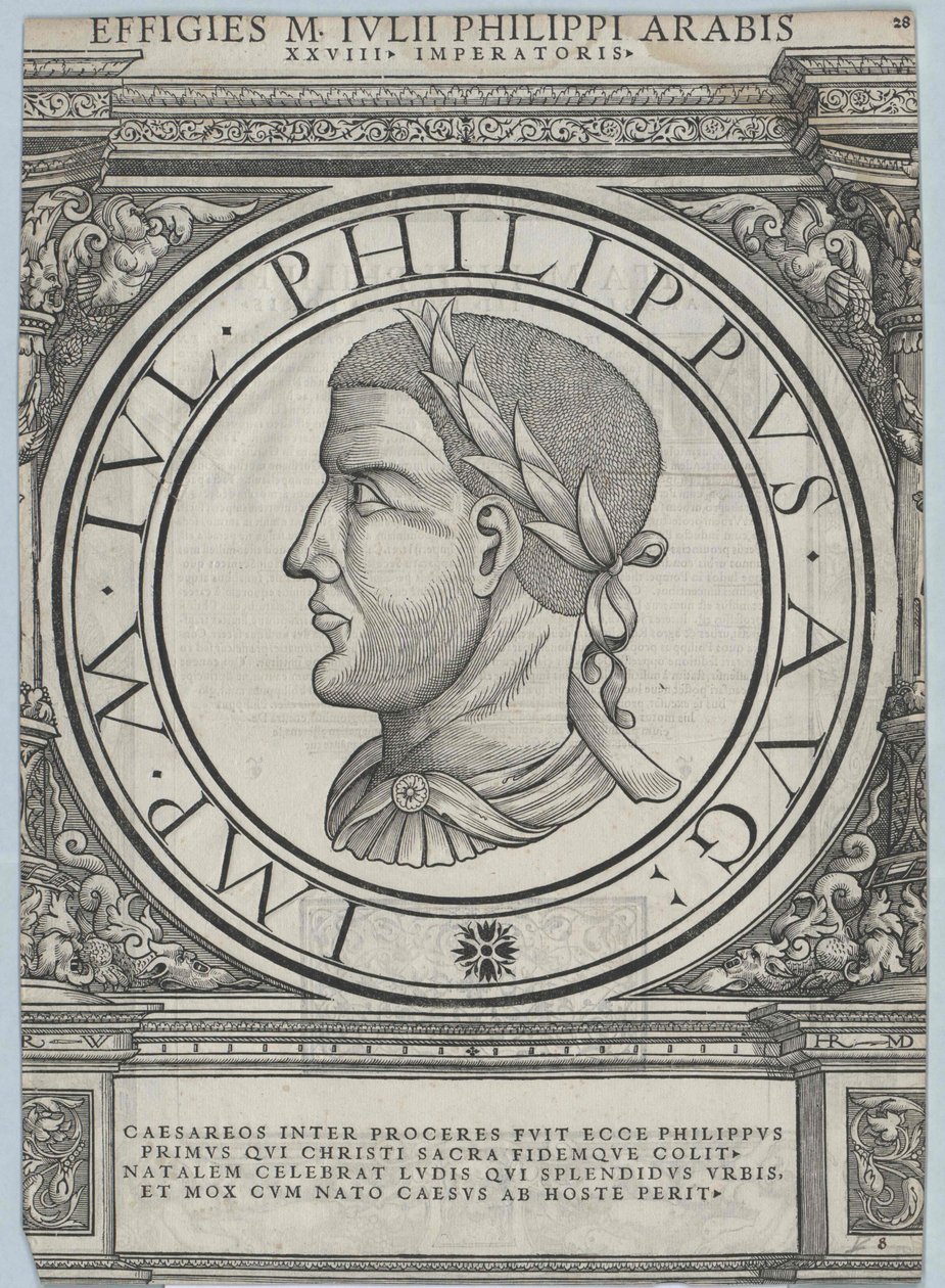 Romeins keizer Philip de Arabier (prent) door Rudolph Wyssenbach