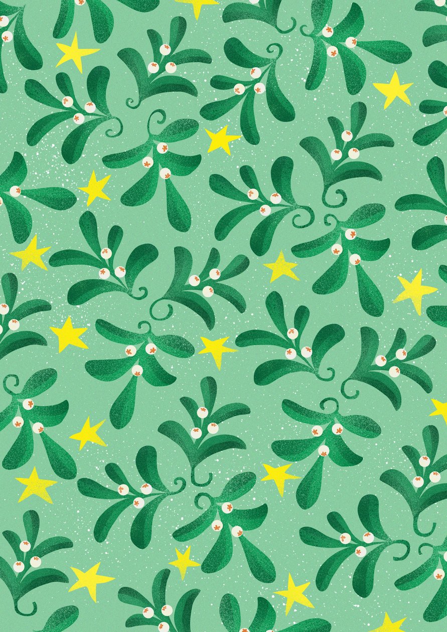 Groen kerstpatroon, 2016 door Runa Anastasiya Rudaya